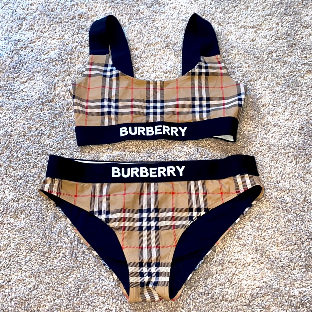 Burberry 2 piece Swimsuit with logo band size small